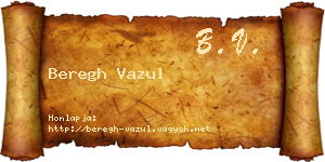 Beregh Vazul névjegykártya